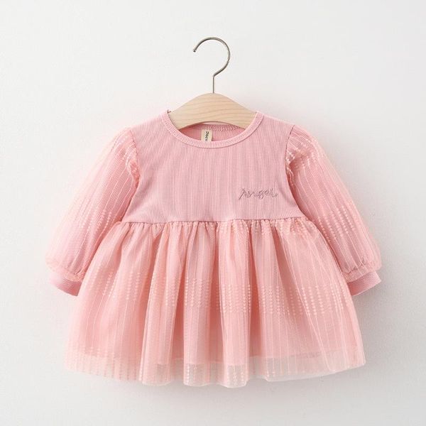 

2021spring baby girls back wing embroidery dress, Red;yellow