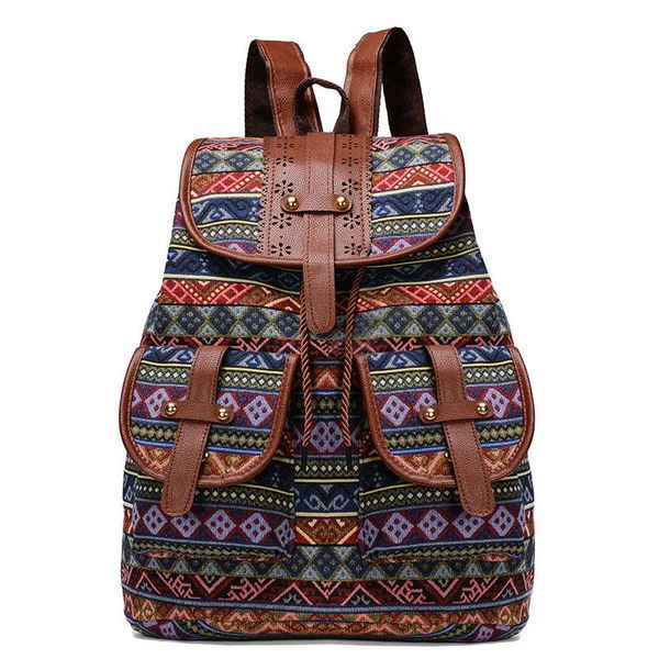 

outdoor bags 2021 fashion backpack casual hollow draw canvas ladies small