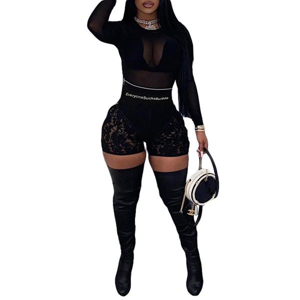 

women's shorts summer women\u2021s black lace high waist letter print zip up skinny short leggings, White;black