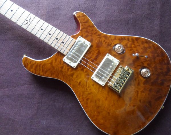 

electric guitar body mahogany fingerboard maple quilted maple ,tremolo bridge