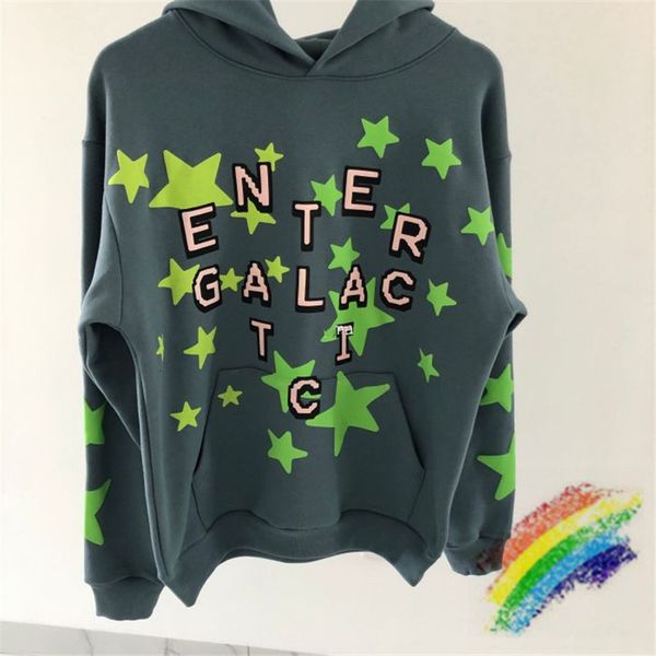 

2021 new reflective plant flea market kid cudi enter galactic hoodie 1:1 orescent green stars cpfm.xyz pullover j3ex, Black