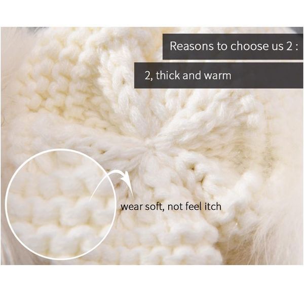 

kids real fur pom pom hat baby winter crochet earflap hat girls boys knitted beanie double two real fur pompom jllfwk