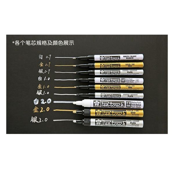 

permanent marker metallic marker pens silver gold base for glass fabric cd tire steel markers paint pen kawaii scrapbook jllrld