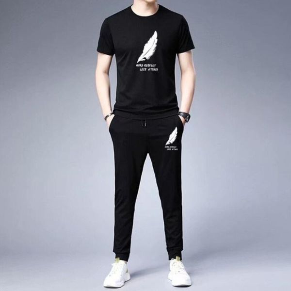 

men's tracksuits sets 2 pcs/sets t-shirt running sports choli jogging pants sportswear suit play regalos para hombre, Gray