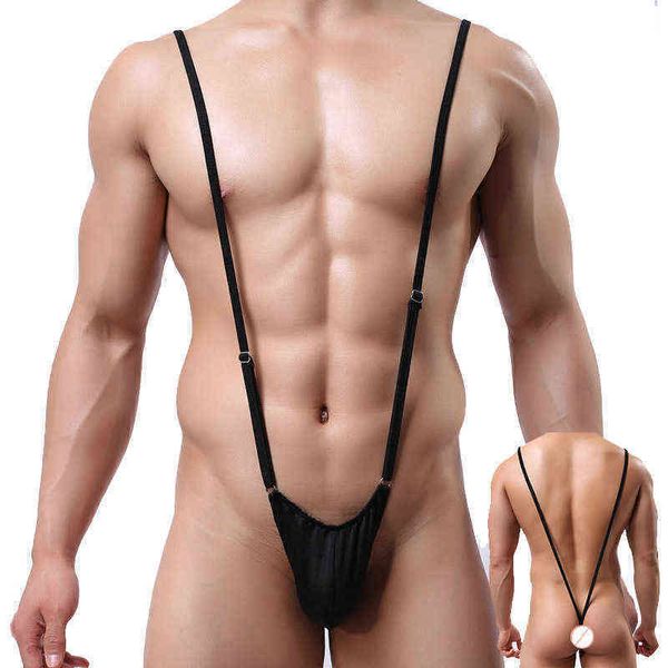 NXY Sexy Set Dessous Strap Einstellbare Tanga T Pants U Convex Pocket Design Elastic Jumpsuit Gay Herren Porno Erotik Bodysuit 1126