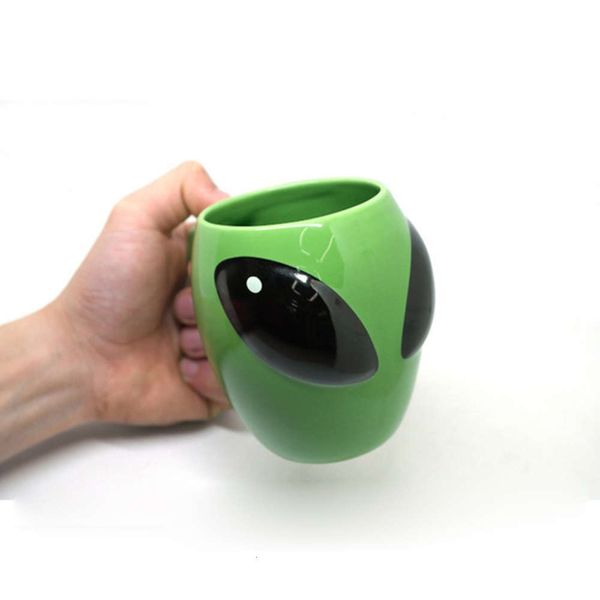 

creative green alien coffee mugs,exquisite alien ceramic mug, porcelain mugs personality coffee cup fun tea cup teaware gift