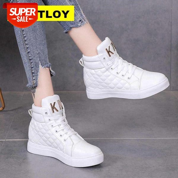 

2019 Casual High-top Shoes Fashion Lace-Up Flats White Winter Platform Women's Zapatos De Mujer Sneakers Women Tenis Feminino #cu41