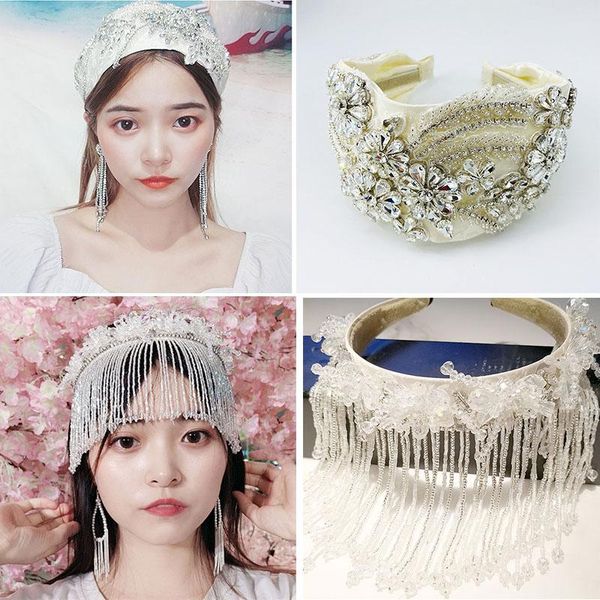 

hair clips & barrettes white bridal crown headwear wedding birthday headdress rhinestones retro luxury accessories for female, Golden;silver