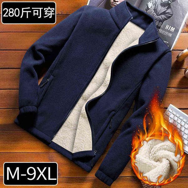 

cashmere winter plush large fleece sweater men's fat plush thickened jacket men's casual jacket h1206, Black