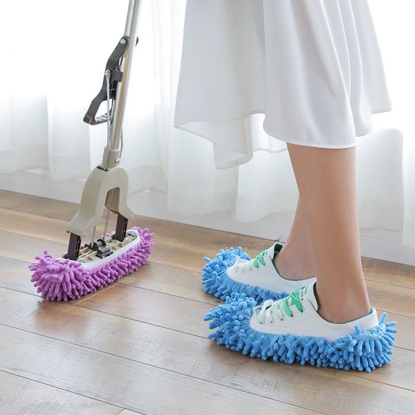 Atacado MOP Shoe Cobertura Multifuncional Sólido Poeira Limpador Casa Banheiro Sapatos de Chão de Capa de Limpeza Mops Slipper 6 Cores Wll21