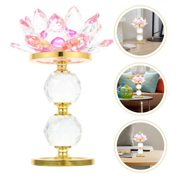 

candle holders 1pc crystal glass lotus candleholder ornament chic craft candlestick