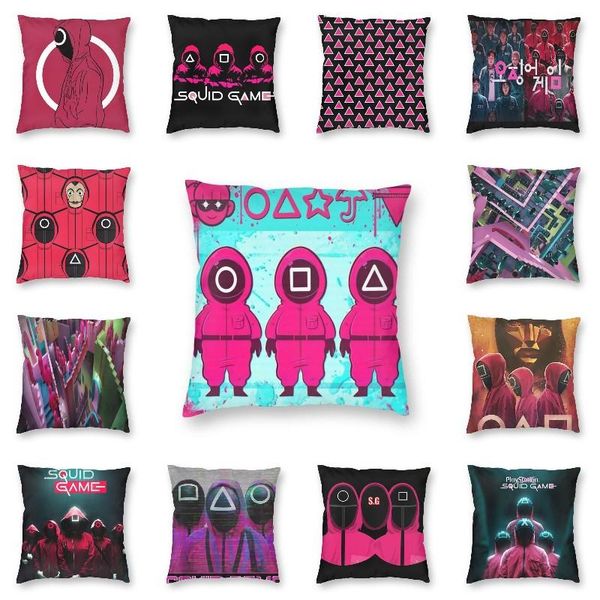 

cushion/decorative pillow personalized squid game square throw cover home decor 3d double-sided printed netflix movie cushion for car