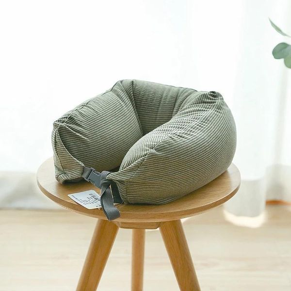 

pillow u-shaped neck pillows japanese lightweight cotton cervical protect stripe orthopedic insomnia healthcare bedding travel