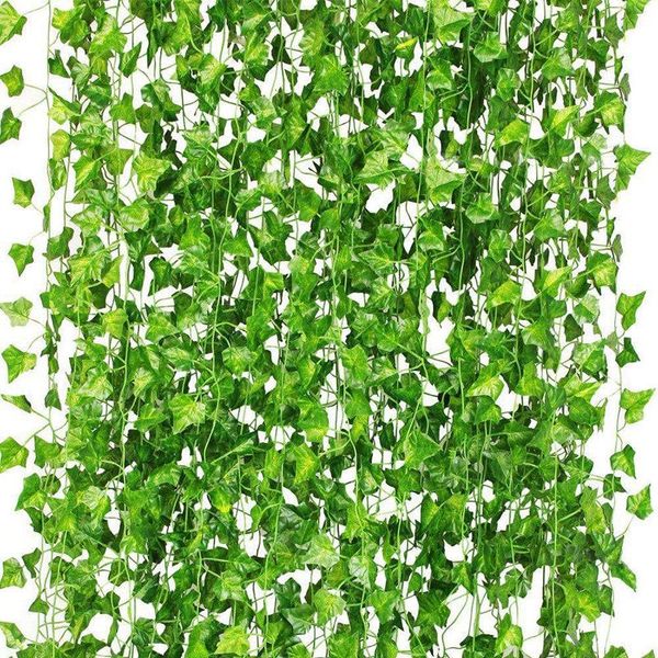 

36pcs artificial plants of vine false flowers ivy hanging garland for the wedding party home bar garden wall decoratio decorative & wreaths
