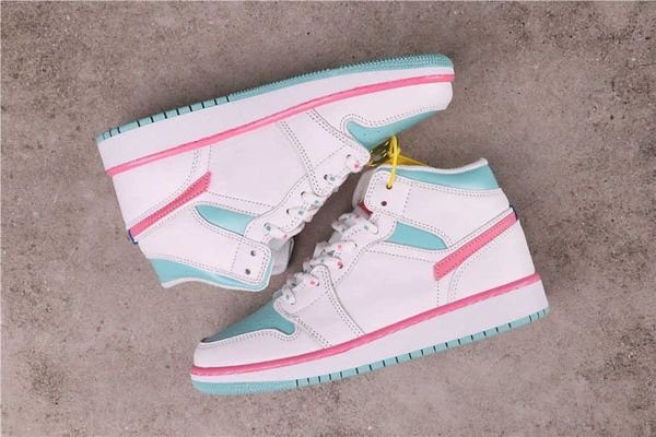 

jumpman mid cut 1 1s digital pink basketball shoes men women trainers sneakers sports des chaussures zapatos come with boxz0om