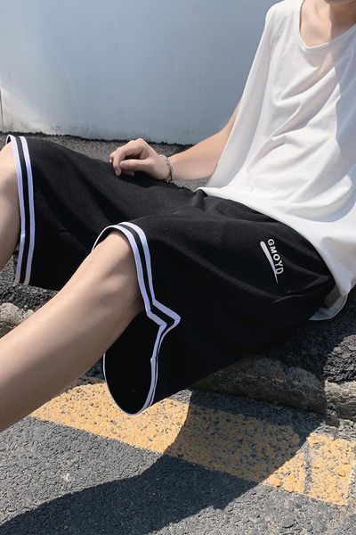 

men's shorts summer loose plus size pants, White;black