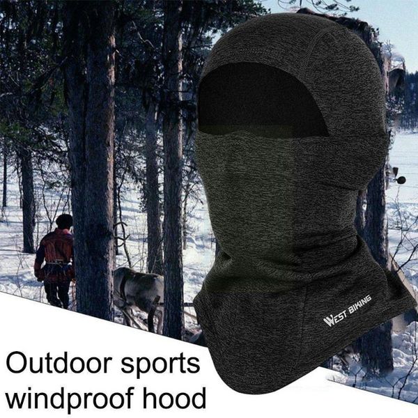 

cycling caps & masks men's and women's winter windproof bicycle cloak warm headdress wool outdoor hat cap shawl bike running skiin, Black