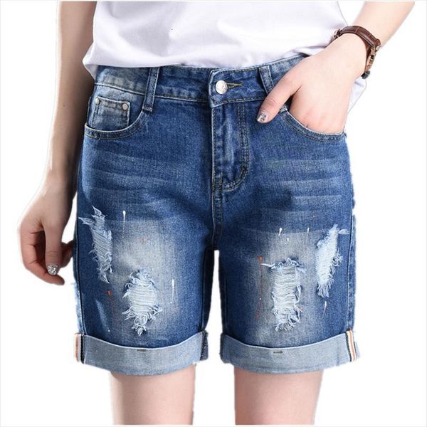 

summer grandes bermuda jeans fashion women short casual reta buraco soltas para mulheres 55 100 kg plus size 5xl shorts, White;black