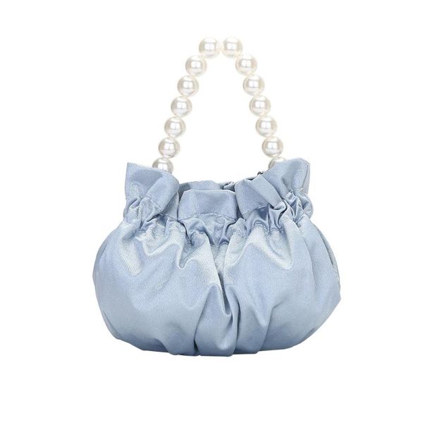 

storage bags htb-06 wrinkle cloud shape pearl handbag&messenger bag with chain