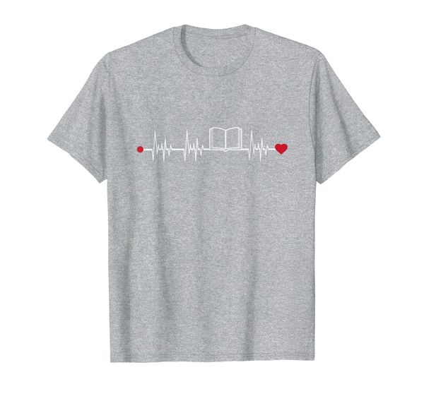 

cute book heartbeat funny reading gift for book lovers t-shirt, White;black