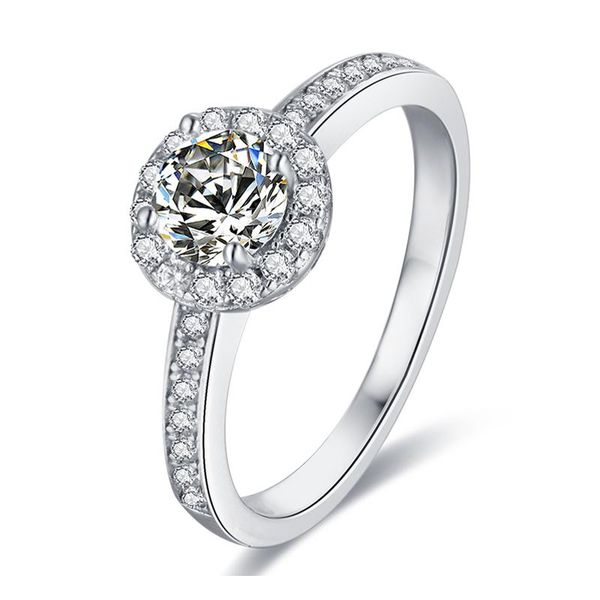 

cluster rings moissanite 0.5ct for women 925 sterling silver ring d color vvs1 engagement bride unique gift fine jewelry, Golden;silver