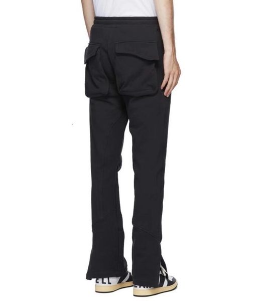 

20ss 2021 new rhude drawstring sweatpants men women high street stitching split casual pants thickening trousers dvb4 77vm, Black