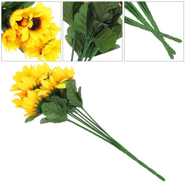 

decorative flowers & wreaths 3 bunches simulated sunflower bouquets household