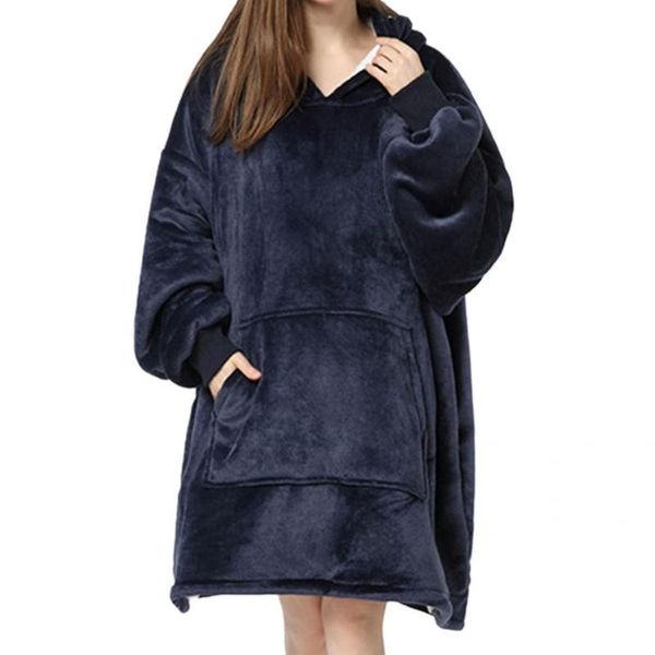 

women's sleepwear winter nightgown chic hooded plush pocket women cashmere home wear, Black;red