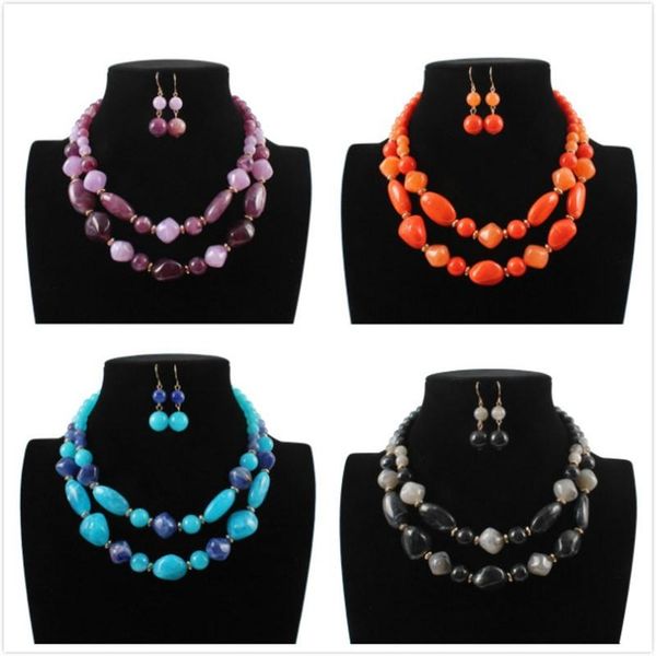 

chokers european and american double necklace set, creative accessories, jewelry, neck decoration, bohemian woman, Golden;silver