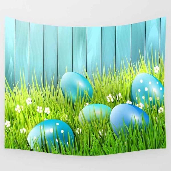 

tapestries simsant easter day tapestry green grass colorful eggs art wall hanging for living room home dorm decor
