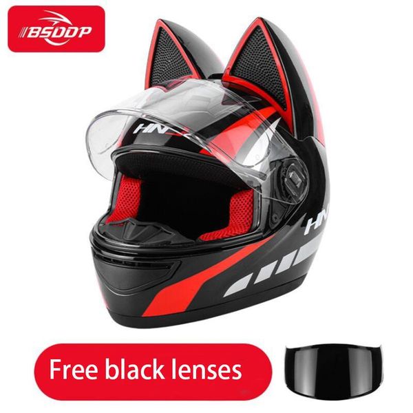 

motorcycle helmets bsddp helmet personality cat ears with corners full-cover riding safety lens