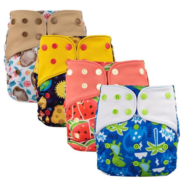 

cloth diapers 4 pcs lichtbaby aio pocket diaper baby 4-16kg  washable eco-friendly inserts all in