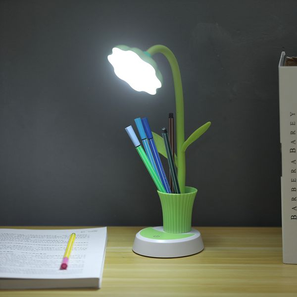 

2021 new protection eyes 2 in 1 sun flower required usb led table with reading feather support for children learning lamp as7j