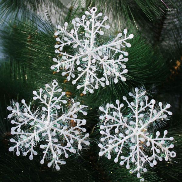

30pcs silver glitter christmas pastic snowflakes lace hanging craft felt white snowflake snow flake xmas tree decorations party1