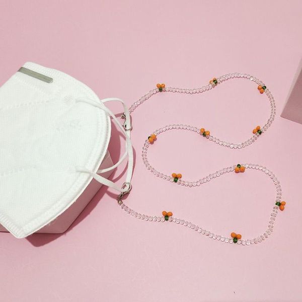 

sunglasses frames pearl anti-lost eyeglass lanyard crystal glasses chain mask cord holder face necklace acrylic beaded, Silver
