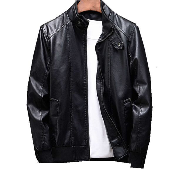 

2019 new autumn winter casual jacket coat men's youth korean fashion with slim and handsome leather menwinter, Black;brown