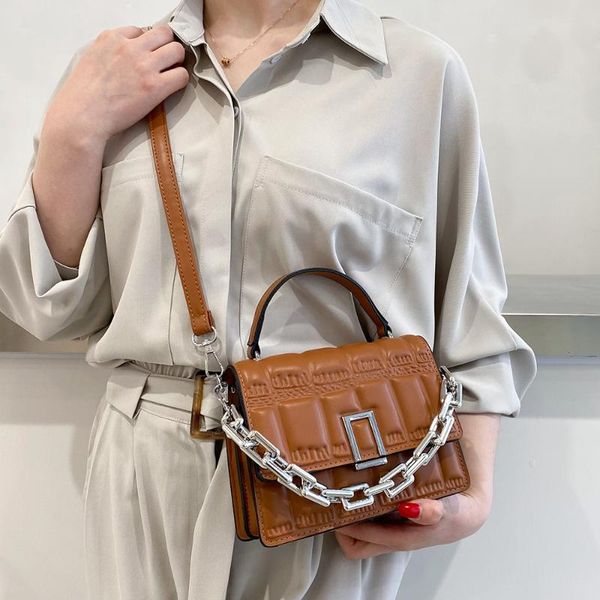 

evening bags large pu leather shoulder bag for women square solid color handbags personalized plaid female shopping flaps black white yellow