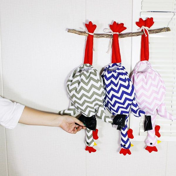 

storage bags home garbage bag holder cartoon chicken cute funny kitchen organizer car sorting reusable grocery