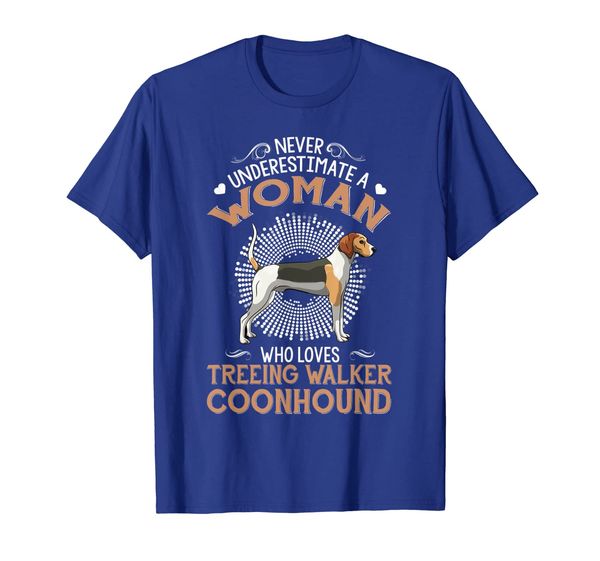 

funny woman loves treeing walker coonhound dog gift t-shirt, White;black