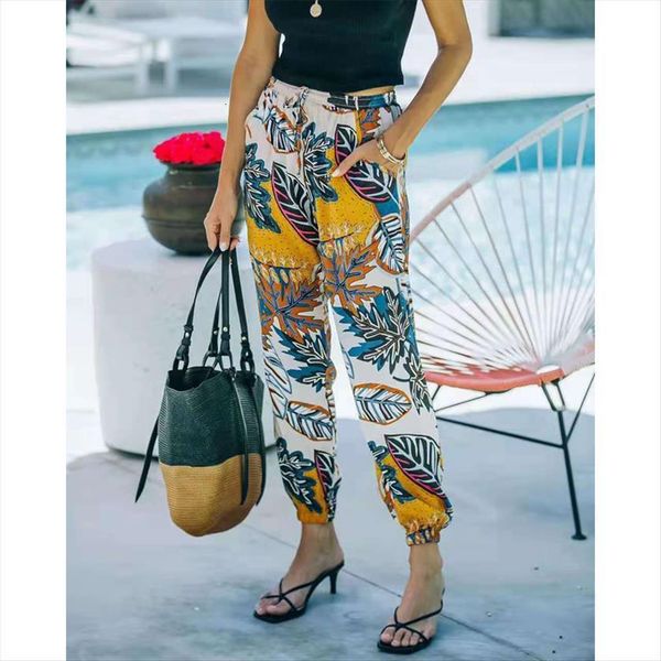 

floral print wide leg womens pant bow sash high waist long leggings plus size 5xl, Black;white