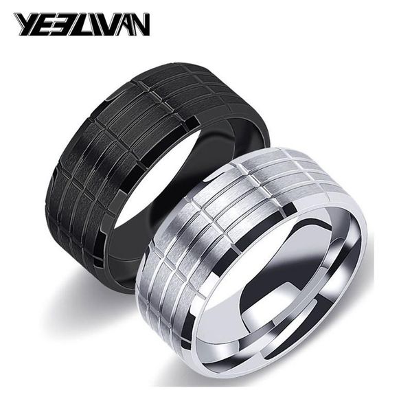 

wedding rings 9mm wide punk men's 316 stainless steel tyre shape biker rock men black silver color jewelry wholesale, Slivery;golden