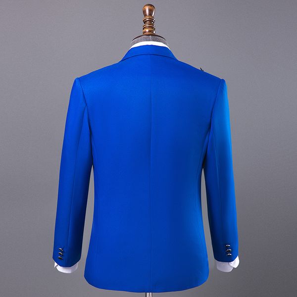 

costume male slim suits banquet host stage performance suit fashion blue mens blazers sets singer dancer prom show dress, Black;red