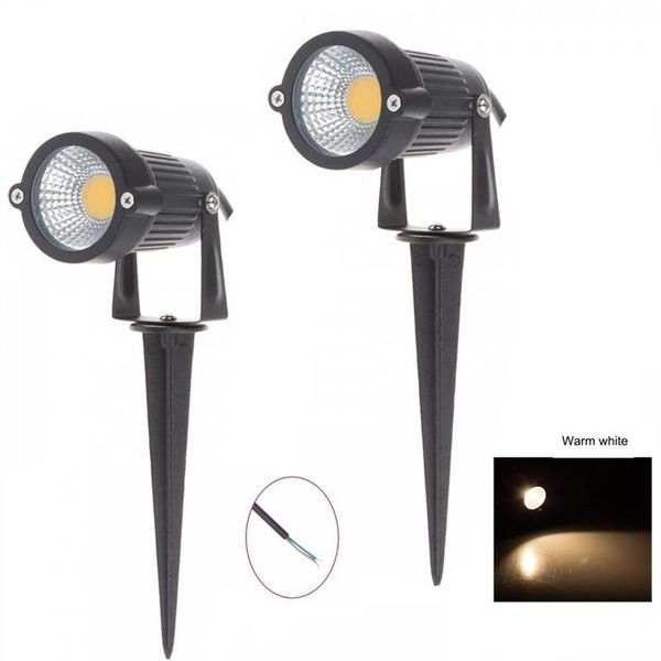 

bulbs 5w waterproof lights cob led lawn lamp 110v 220v 12v landscape spot light ip65 outdoor lighting lamps spike for garden