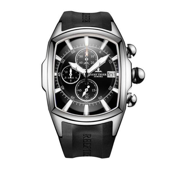 

wristwatches men chronograph watch,mens sport wrist watches reef tiger fashion man waterproof quartz wristwatch luxury clock luminous relogi, Slivery;brown