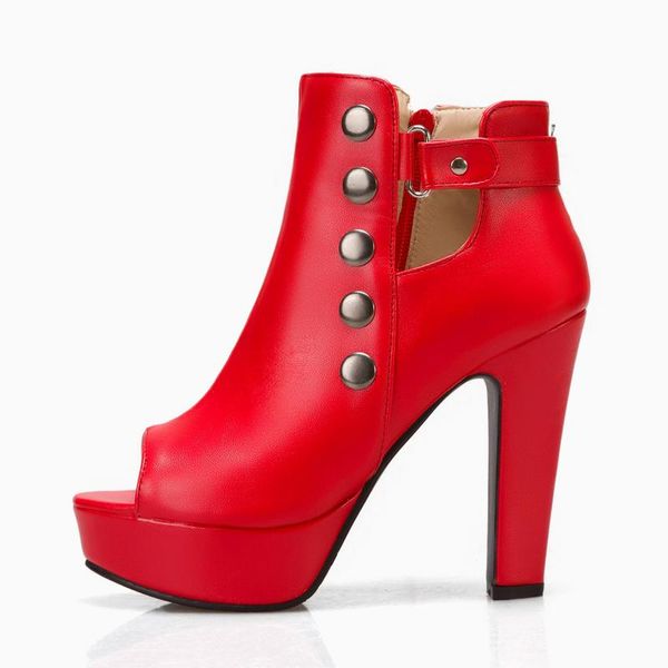 

arden furtado spring fashion chunky heels yellow women's shoes open-toed elegant temperament side zipper cool boots sandals, Black