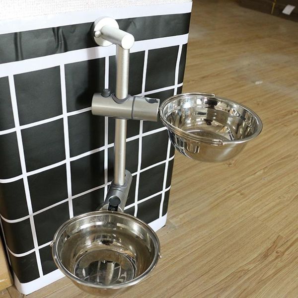 

dog bowls & feeders pet adjustable aluminum alloy lifting bowl feeder nonslip dispenser