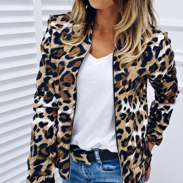 

fashion women long sleeve jacket sweater ladies casual leopard print cardigan zipper short outwear coat jacket, Black;brown