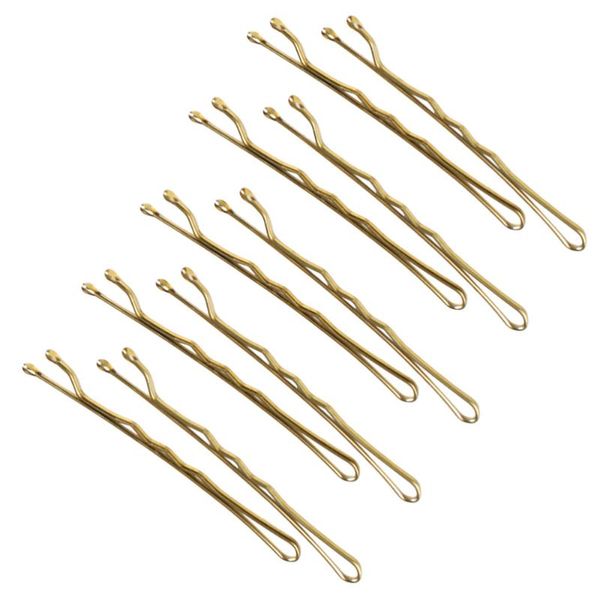 

hair clips 48pcs spiral stoving varnish bobby metal styling barrettes for lady (gold)
