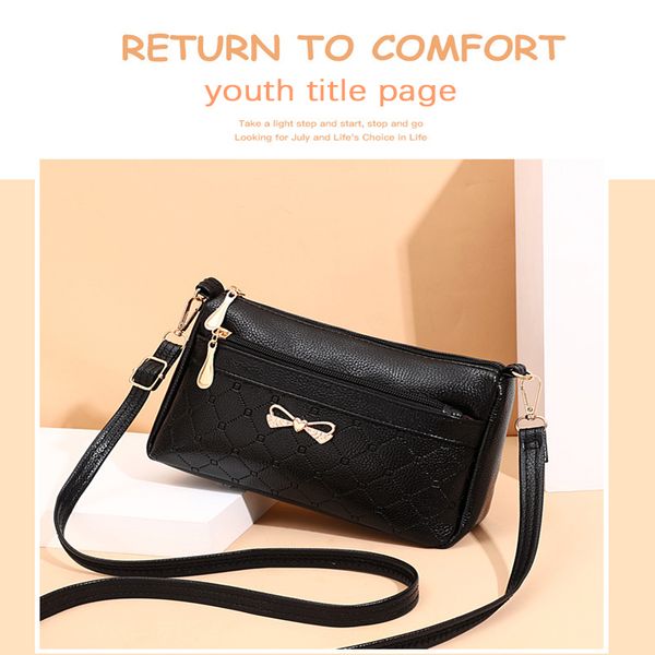 

2021 bags/middle-aged female mother/pu ashion shoulder&diagonal women's ys71901, Black;red