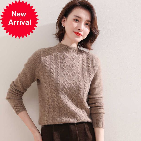

new 100% pure goat cashmere knitted sweater women turtleneck pullover female winter fashion clothes girls, White;black